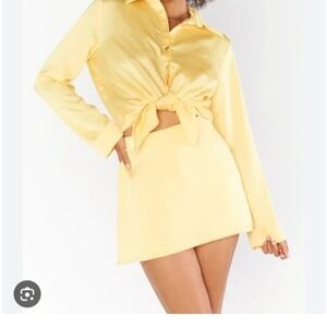 Show Me Your Mumu Yellow Tie-Front Shirt and Skirt Set
